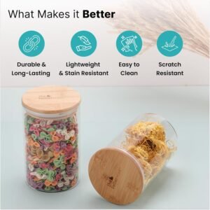 Borosilicate Glass Jar Set for Spices and Dry Fruits